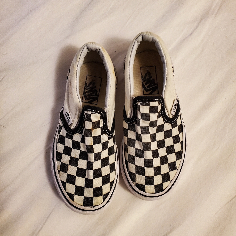 Kids Vans Checkerboard Slip ons